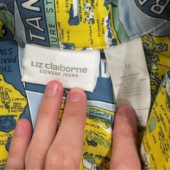 Liz Claiborne Vintage Map Shirt - Picture 3 of 5